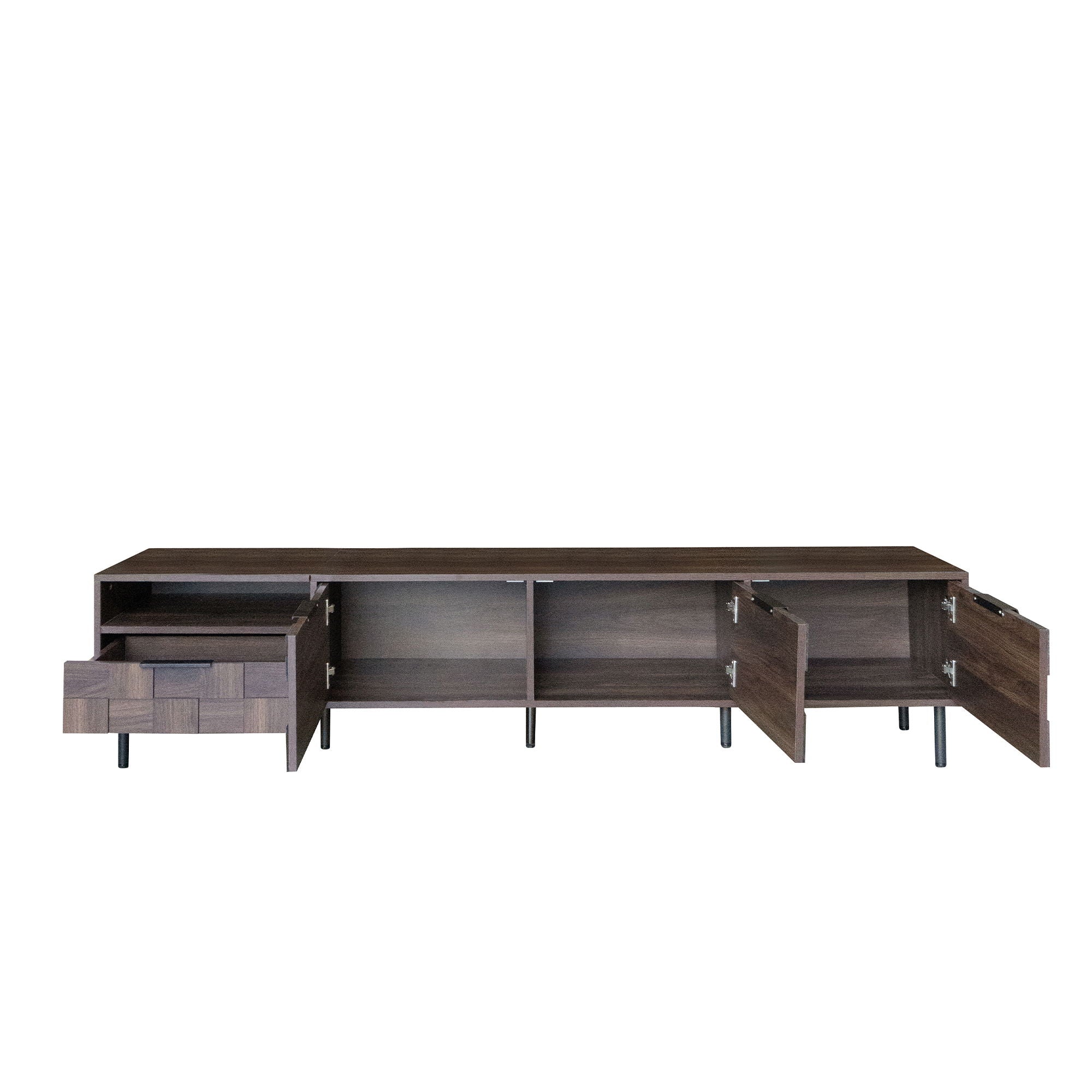 78" TV Stand With Storage Cabinets For Living Room - Walnut by HouseOfZazla
