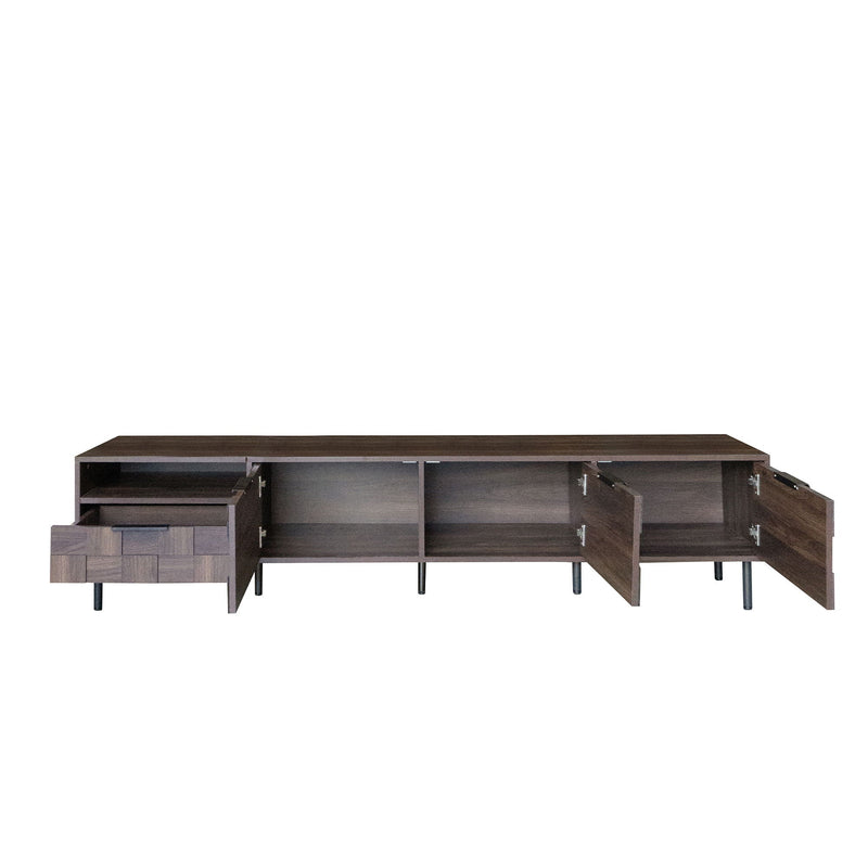 78" TV Stand With Storage Cabinets For Living Room - Walnut by HouseOfZazla