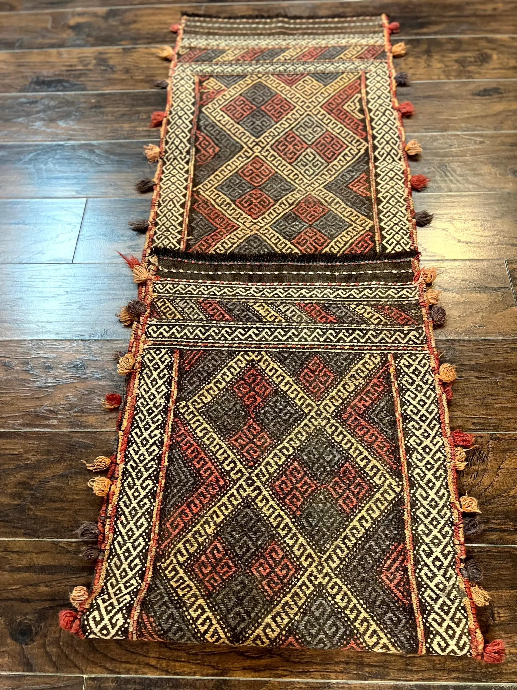 Tribal Runner Rug 2x8, Pakistani Turkoman Runner, Wool Handmade Vintage Rug by Jewel Rugs