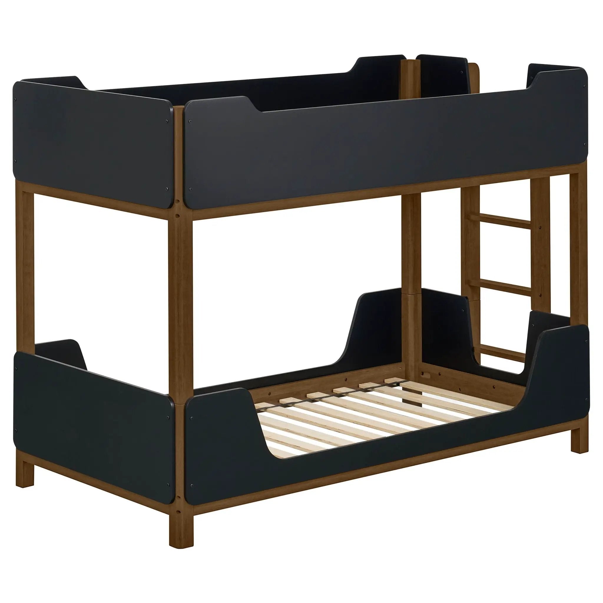 Morris Twin Over Twin Wood Bunk Bed Black and Walnut by Unique Piece Furniture