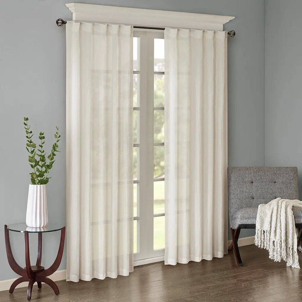 Solid Crushed Curtain Panel Pair (2 Pcs Window Panels) by HouseOfZazla