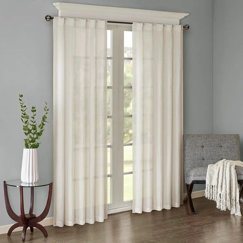 Solid Crushed Curtain Panel Pair (2 Pcs Window Panels) by HouseOfZazla