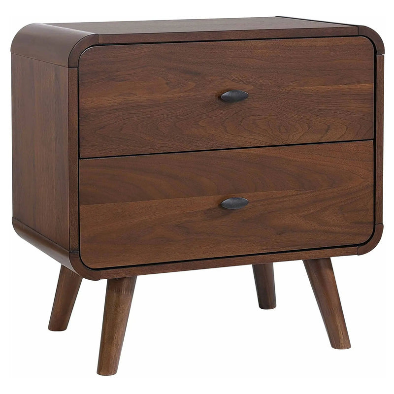 Robyn 2-drawer Nightstand Bedside Table Dark Walnut by Unique Piece Furniture