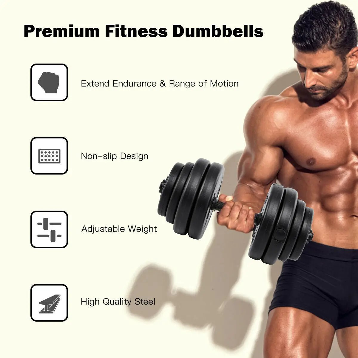 66 lbs Adjustable Weight Dumbbell Set by DirectDeals
