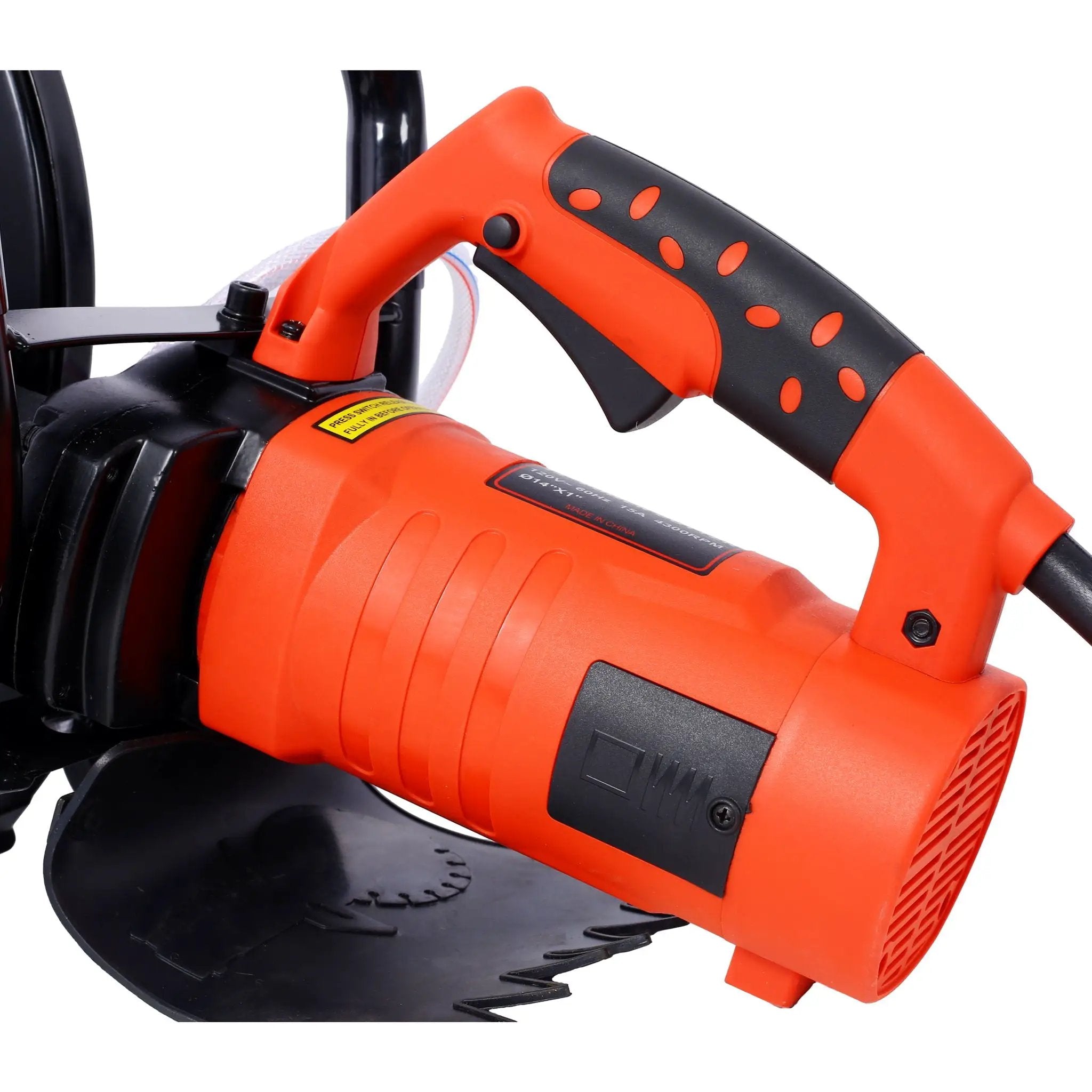 Electric 14" Cut Off Saw With Wet / Dry Functionality And Water Line Attachment Metal, 30" Length - Black by HouseOfZazla