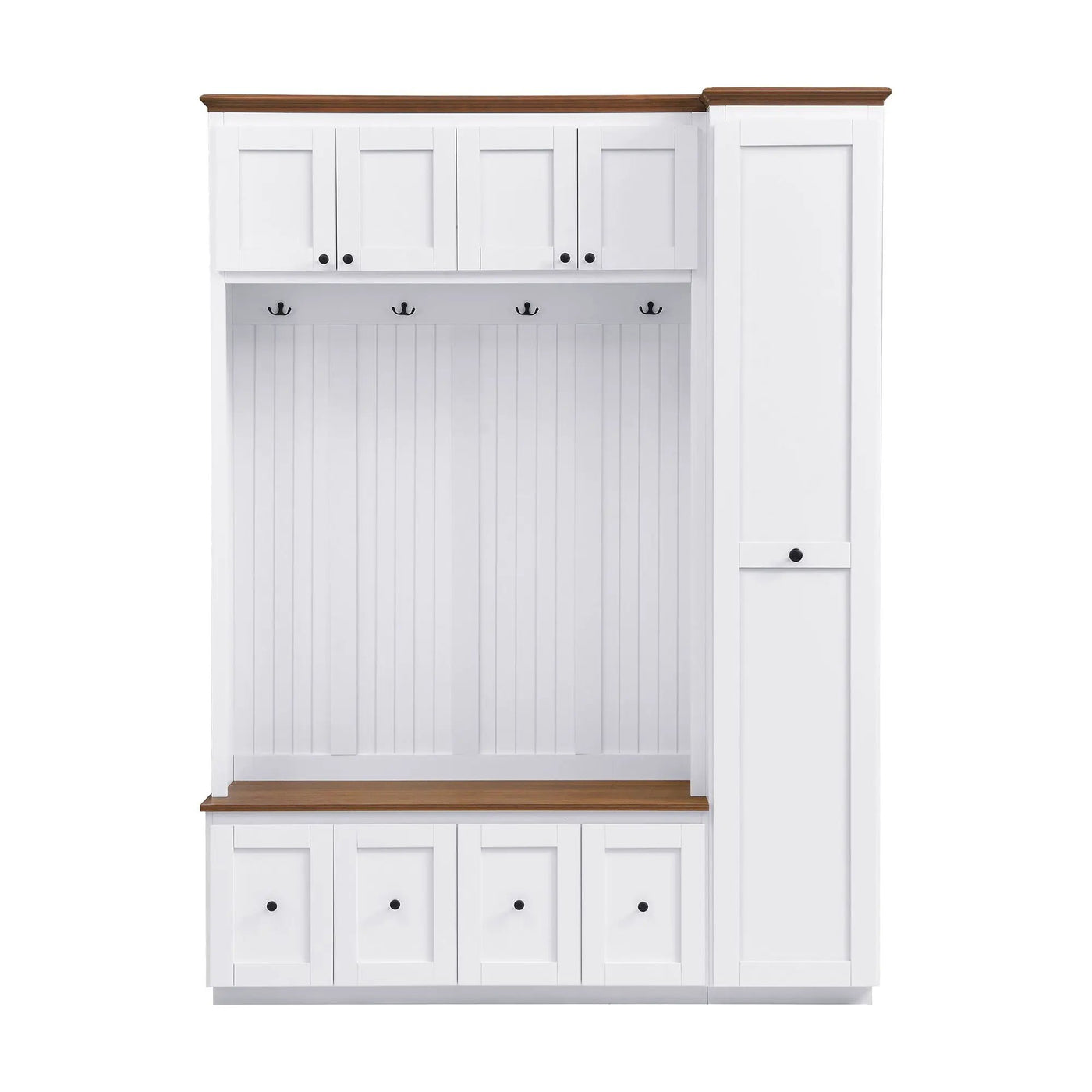 Entryway Hall Tree With Storage Bench, Coat Rack Shoe Bench With Cabinets by HouseOfZazla