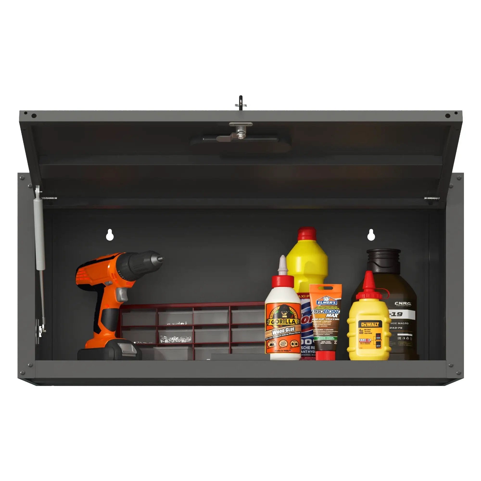 Heavy Duty, Metal Wall Mounted Tool Storage Cabinet Steel Metal Garage Storage Cabinet - Black / Gray by HouseOfZazla