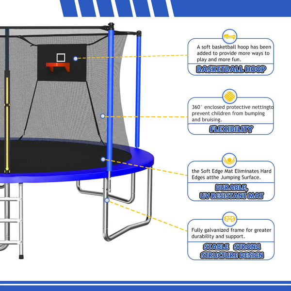 14FT Trampoline with Enclosure Net, photo 2 of 9