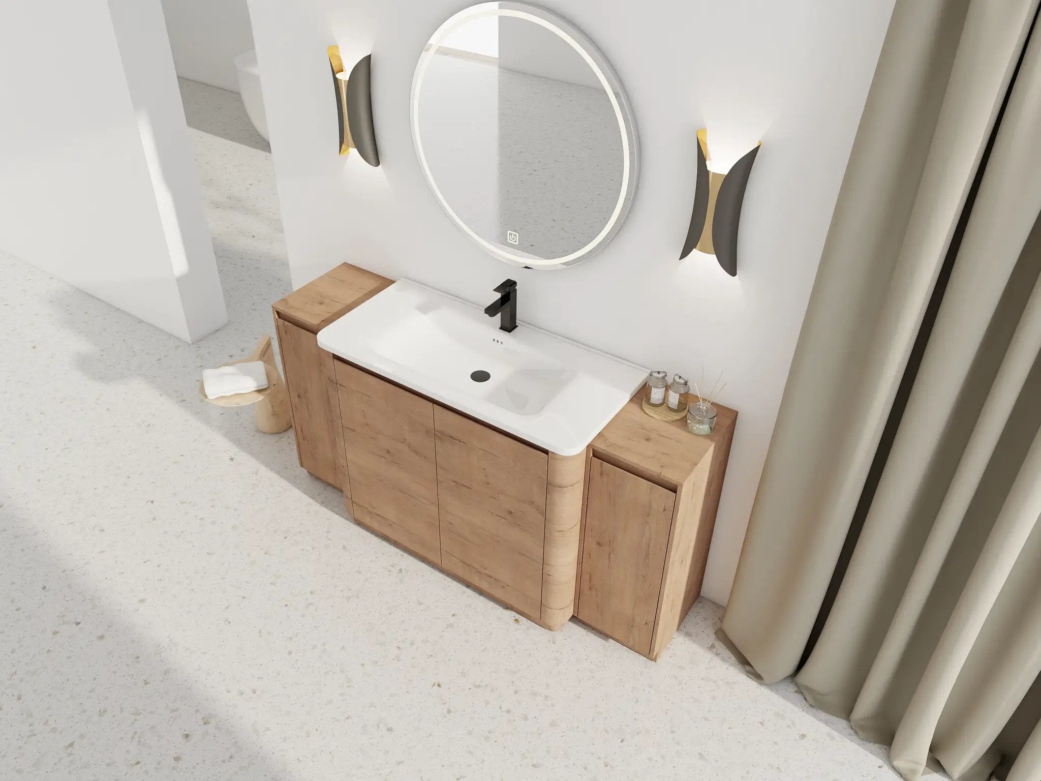 64'' Freestanding Bathroom Vanity with Ceramic Sink by HouseOfZazla
