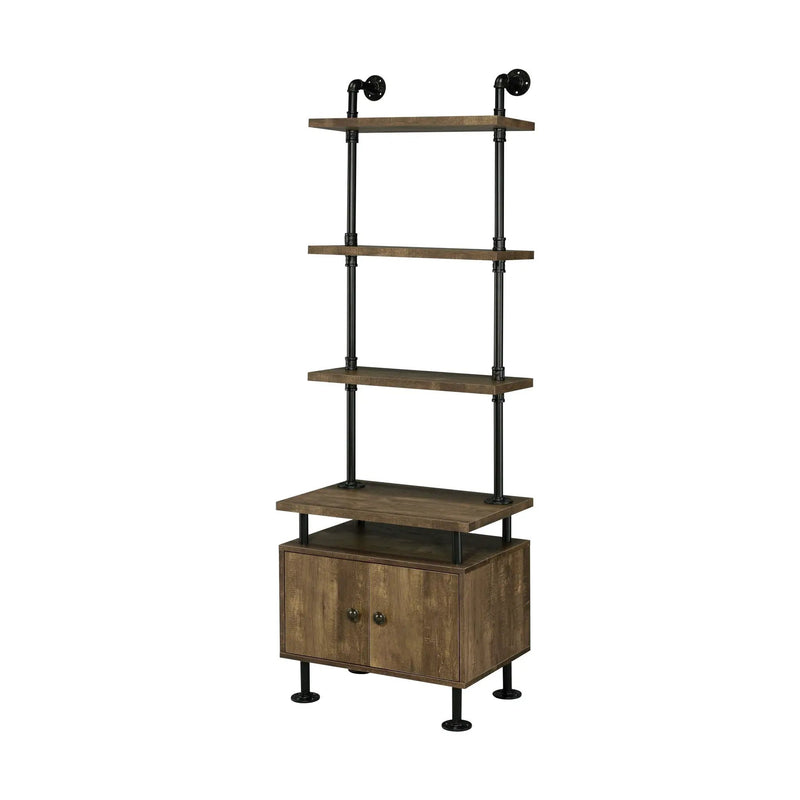 Ensata II - TV Stand Side Pier - Rustic Oak & Black by Unique Piece Furniture
