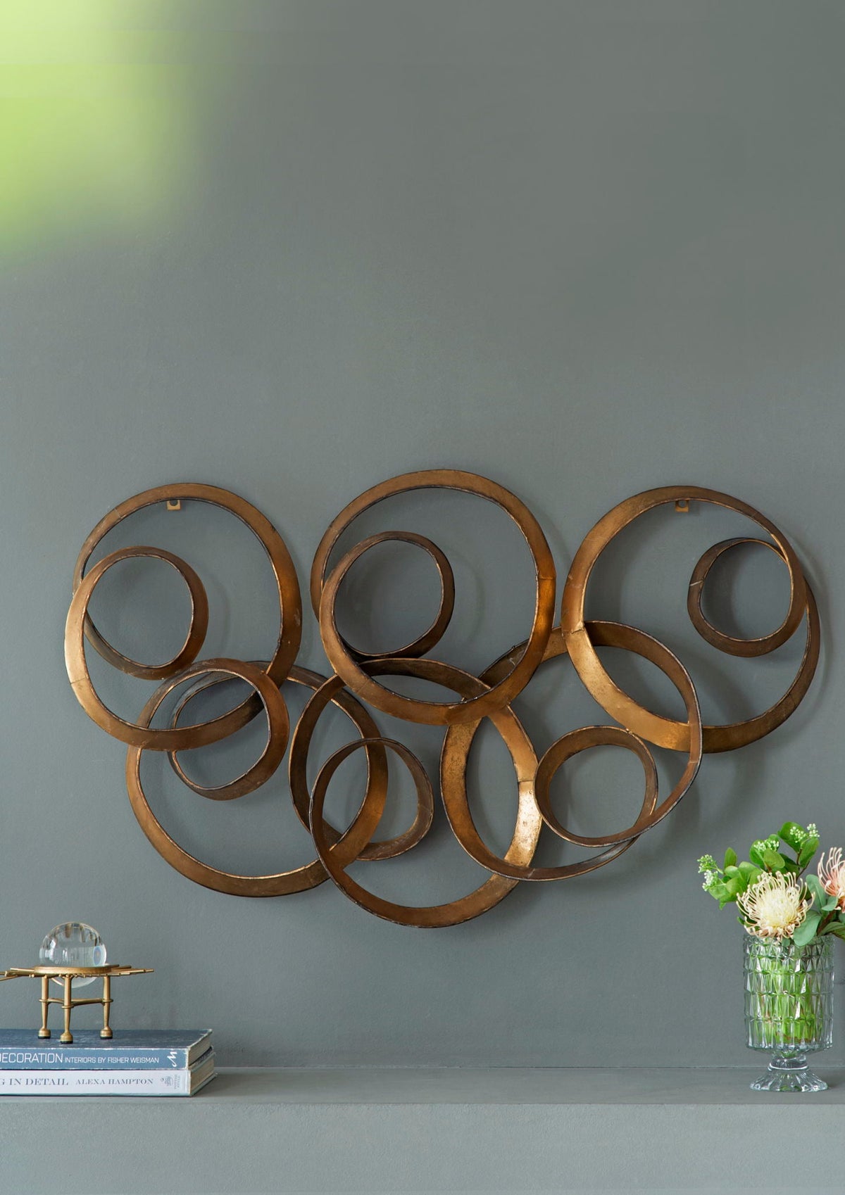 Gold SerethaLeaf Wall Decor with Elegant Leaf Motif - 38.4" W x 21.8" D, photo 10 of 12