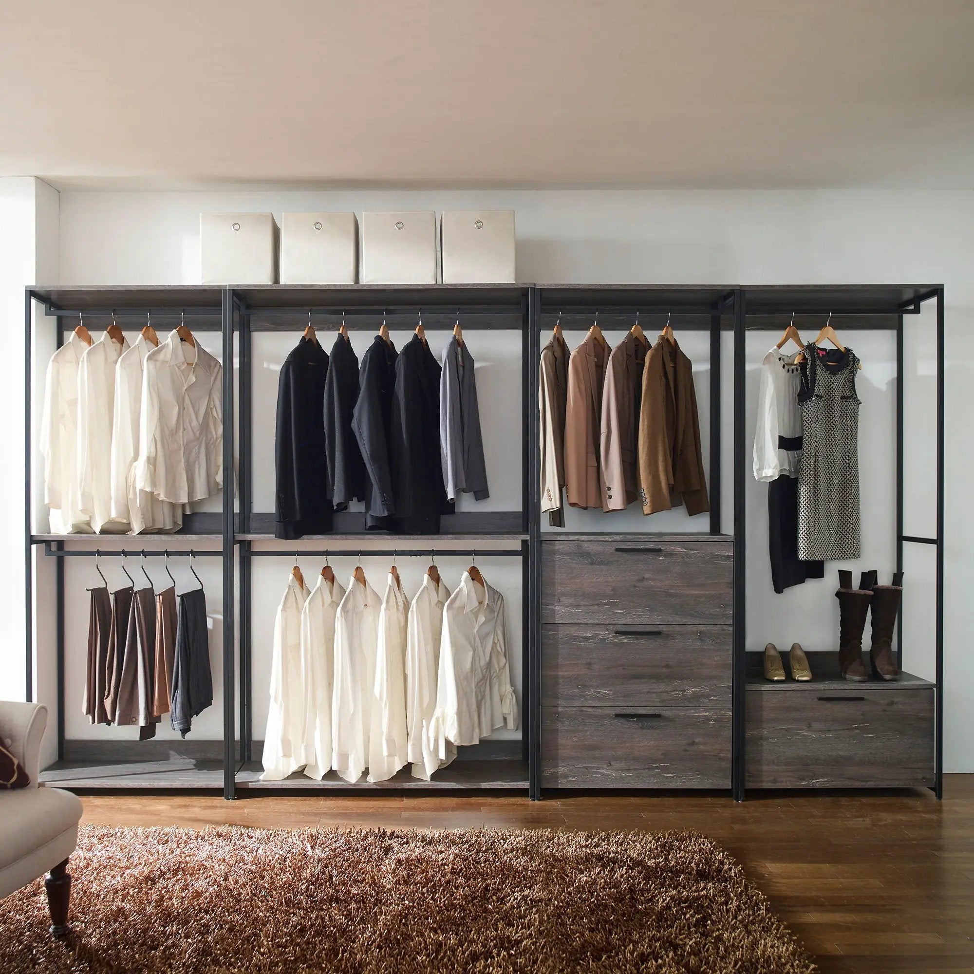 Monica - Modular Design Walk-In Closet System - Rustic by HouseOfZazla