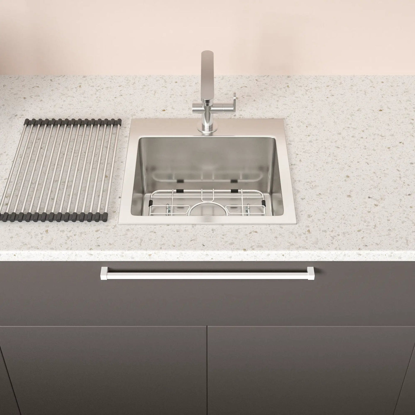 Premium Laundry Drop In Utility Sink 16 Gauge Stainless Steel, Topmount by HouseOfZazla