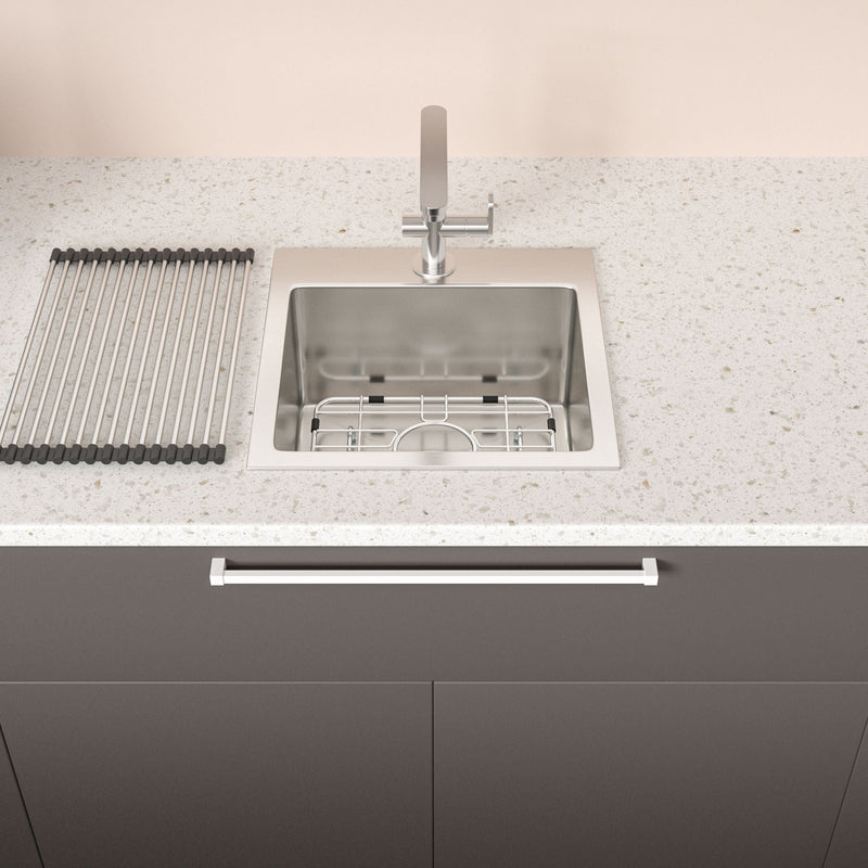 Premium Laundry Drop In Utility Sink 16 Gauge Stainless Steel, Topmount by HouseOfZazla