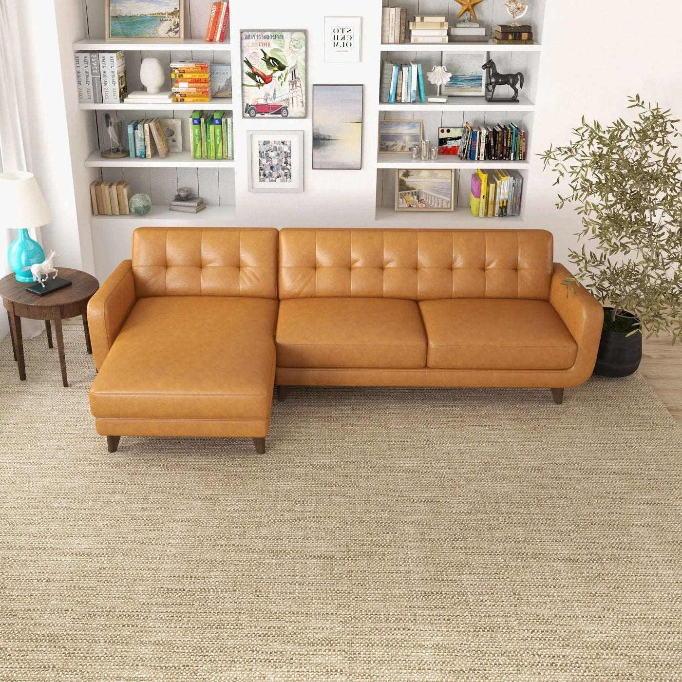 Allison - Mid-Century Modern Sectional Sofa Chaise by HouseOfZazla