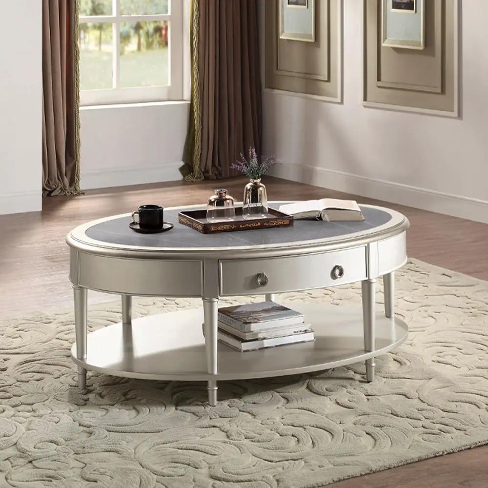 Kasa - Coffee Table - Sintered Stone Top & Champagne by Unique Piece Furniture