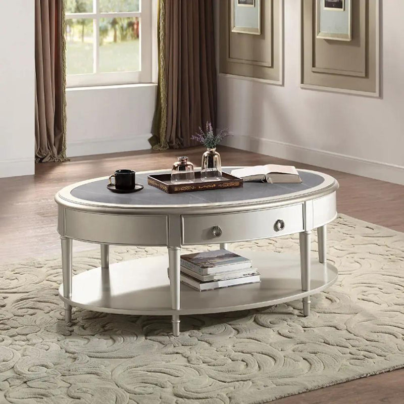 Kasa - Coffee Table - Sintered Stone Top & Champagne by Unique Piece Furniture