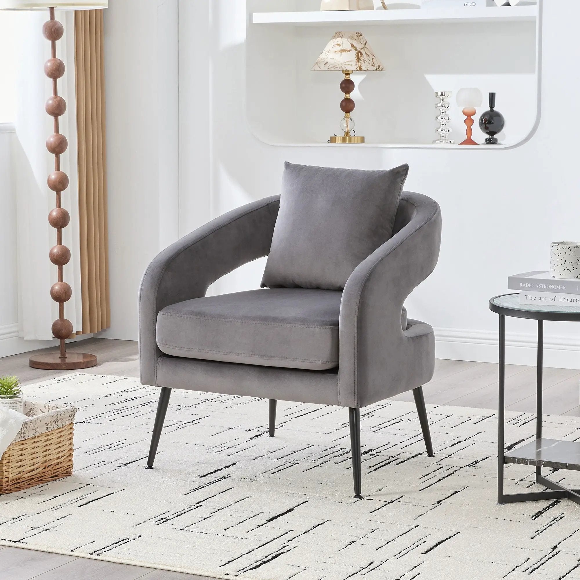 Open Back Accent Chair, Round Sofa Lounge Armchair by HouseOfZazla
