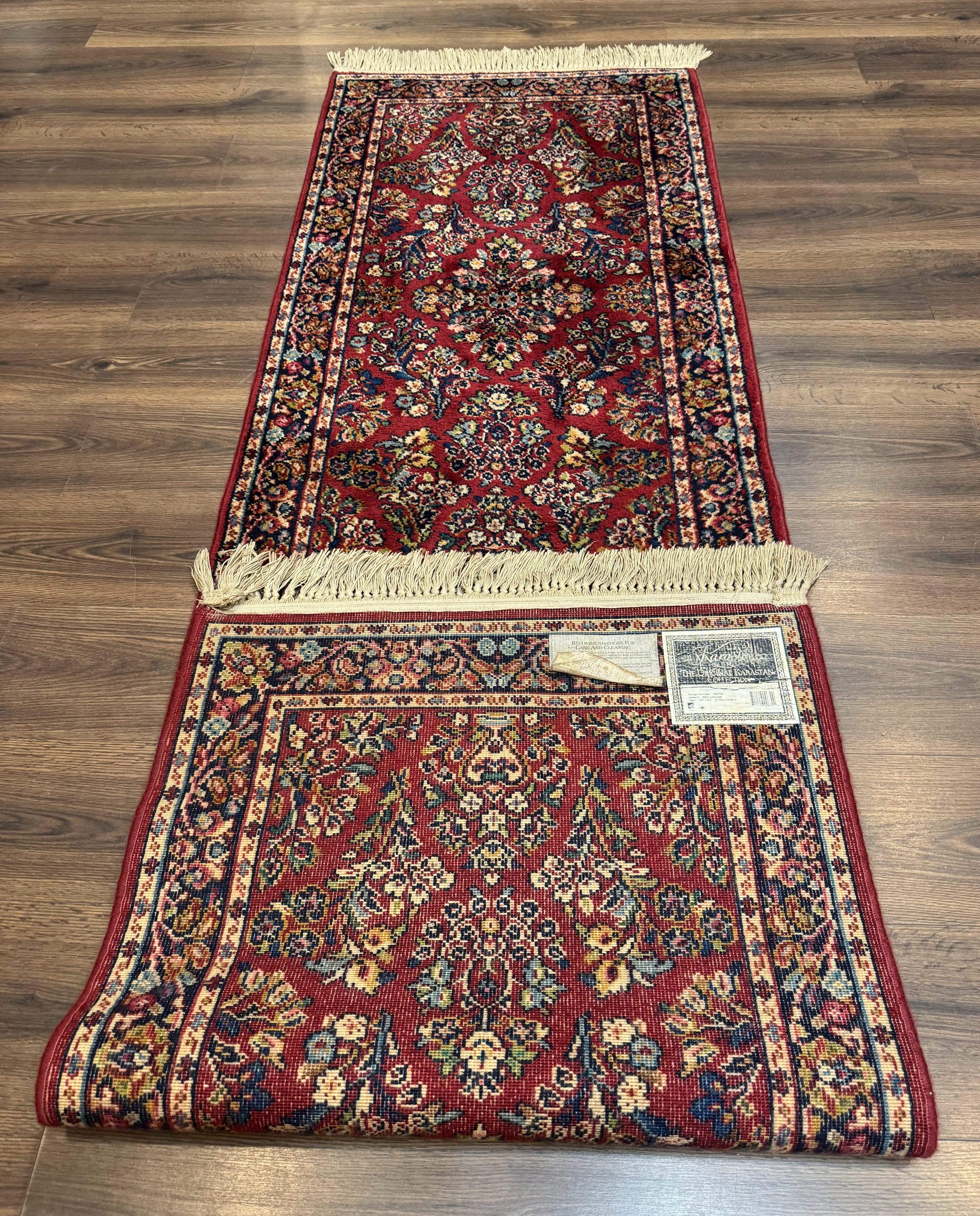 Karastan Runner Rug 2.6 x 8.6, Red Sarouk #785, Original 700 Series, Wool, Rare by Jewel Rugs
