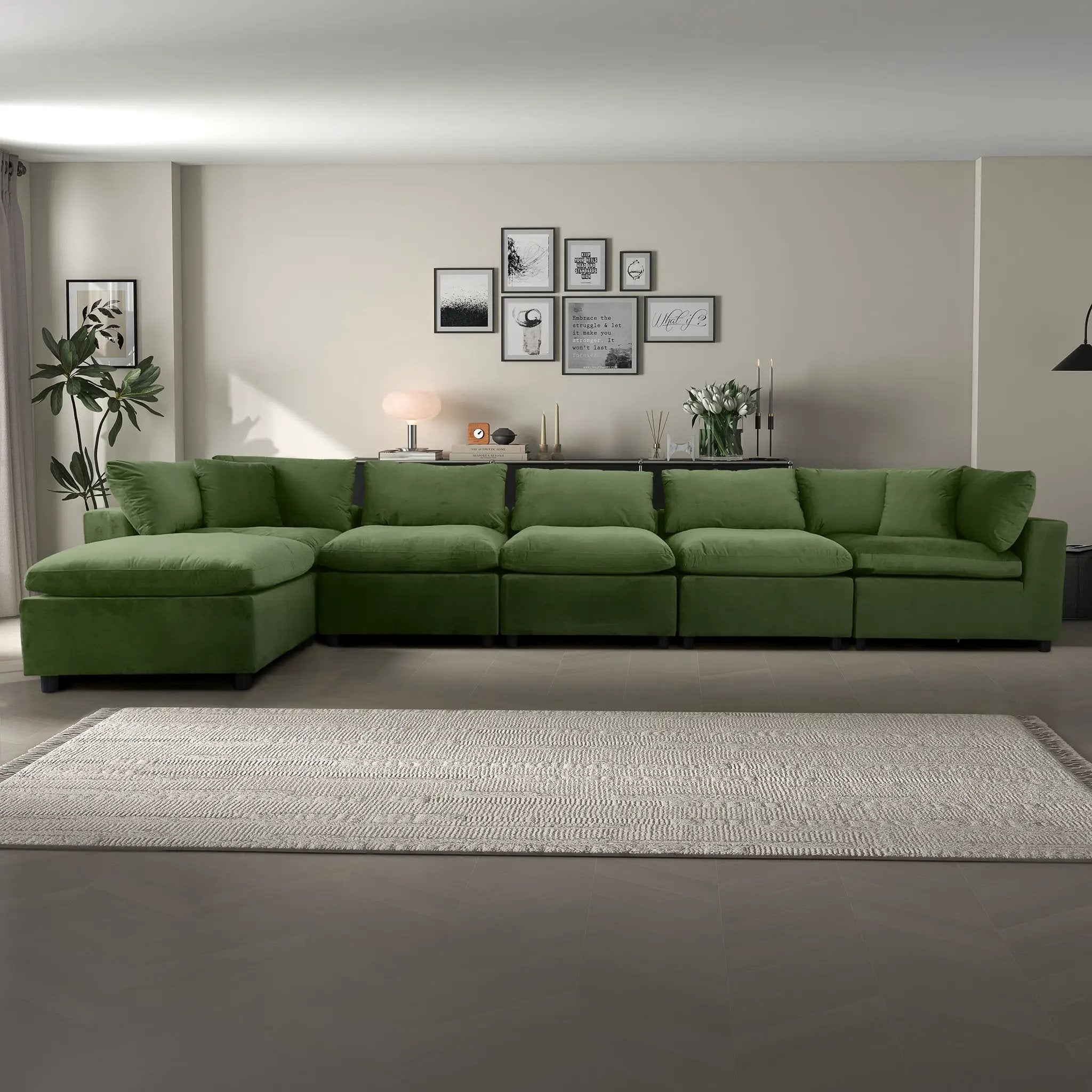 Hayward Olive Sectional Sofa by HouseOfZazla