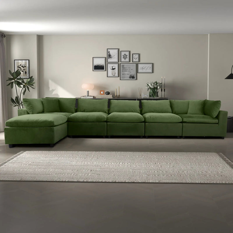Hayward Olive Sectional Sofa by HouseOfZazla