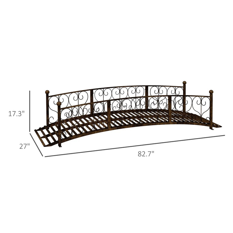 Outsunny 7' Metal Arch Garden Bridge with Safety Siderails by HouseOfZazla
