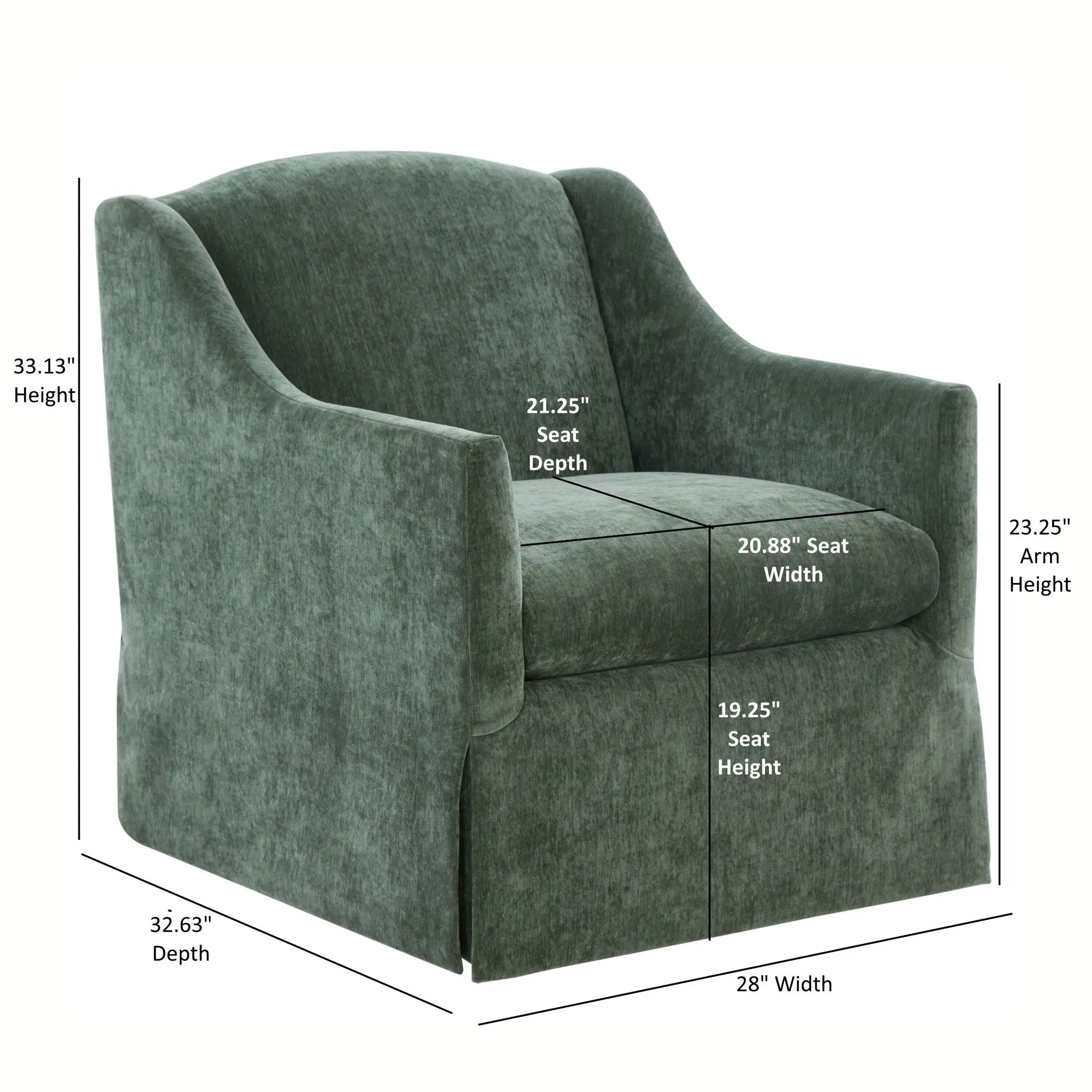 Luisa - Skirted Swivel Accent Chair by HouseOfZazla