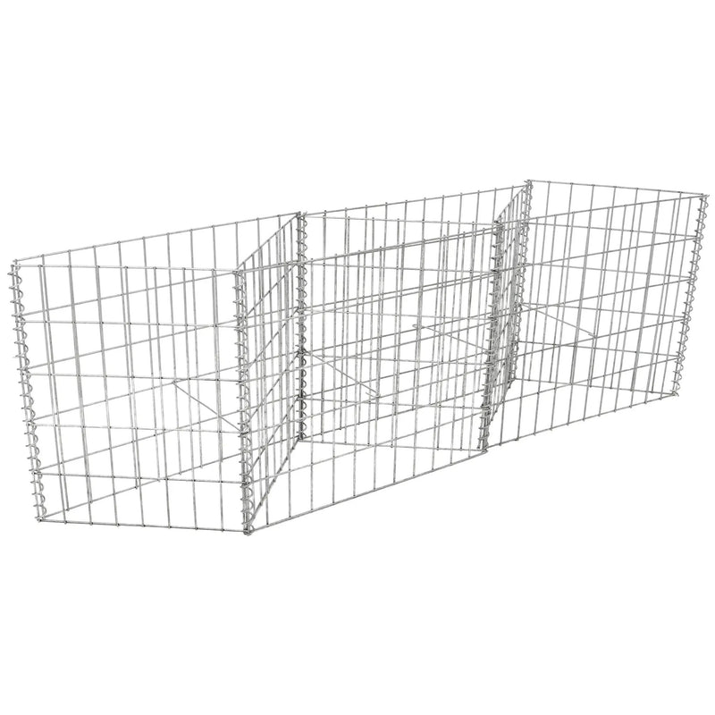 Galvanized Steel Gabion Basket with 3 Compartments by HouseOfZazla