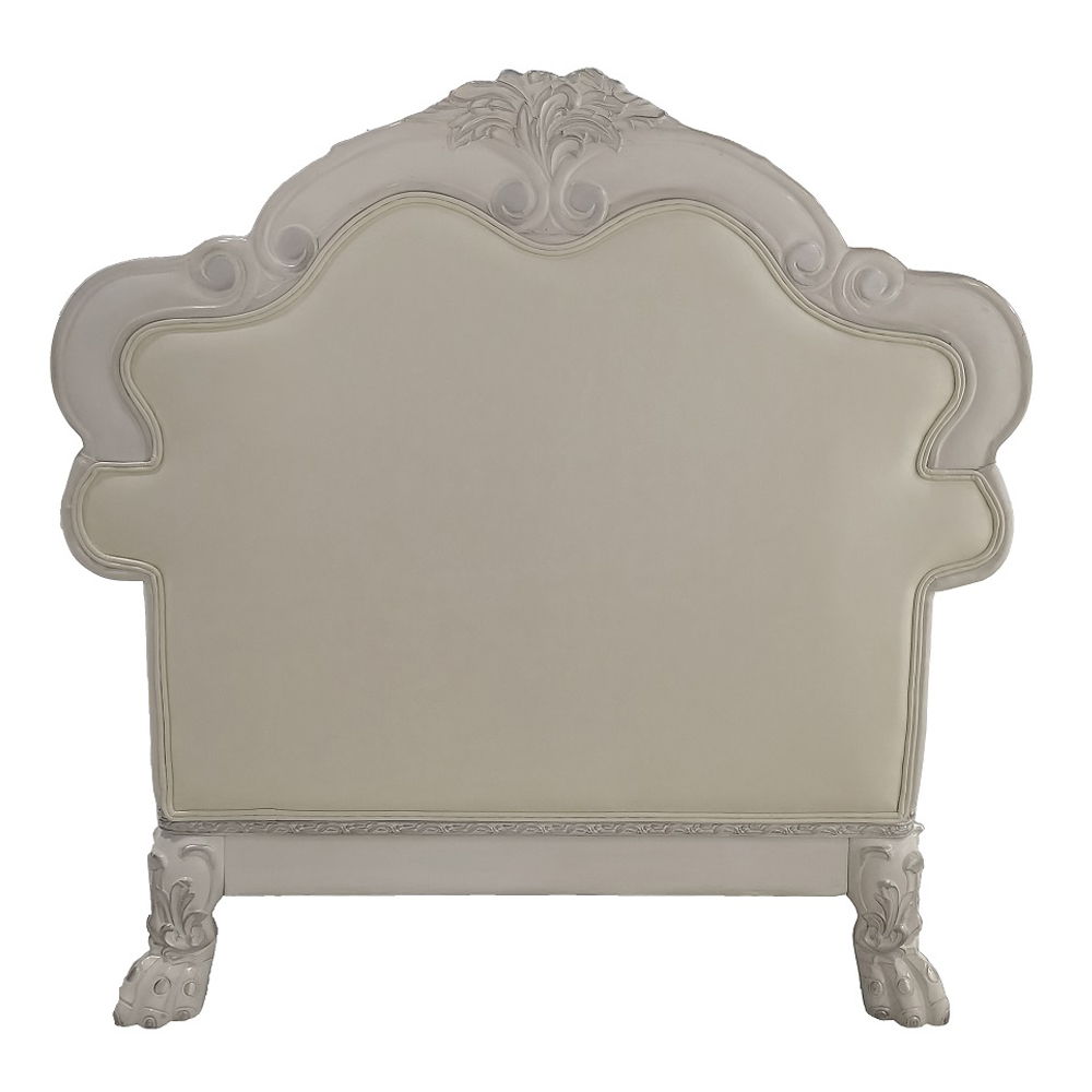 Dresden - Chair With 2 Pillows - Synthetic Leather & Bone White by Unique Piece Furniture