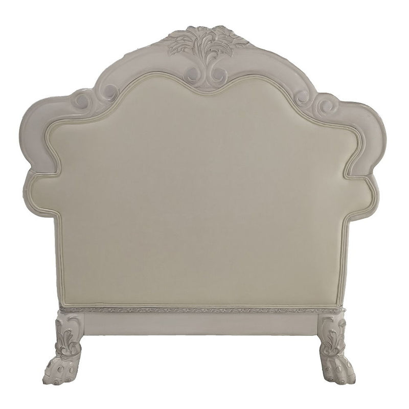 Dresden - Chair With 2 Pillows - Synthetic Leather & Bone White by Unique Piece Furniture