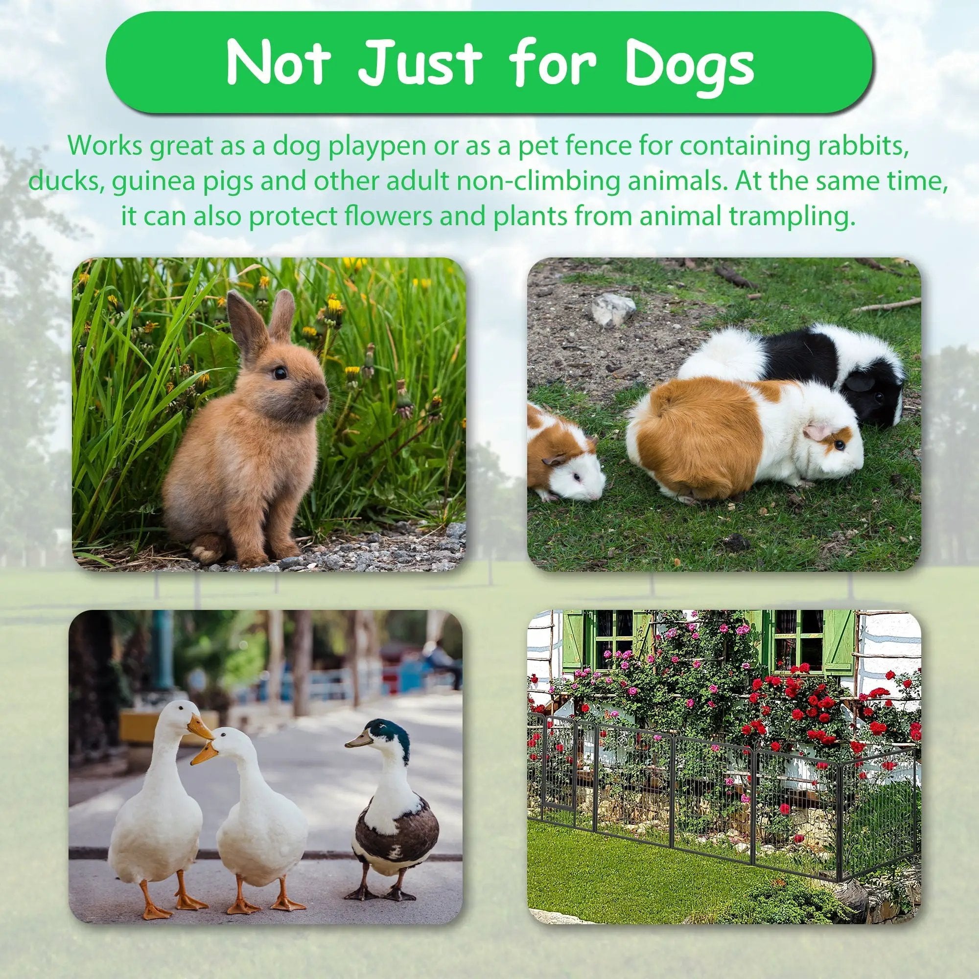 Dog Pens Outdoor Height Foldable Panels Heavy Duty Metal Portable Dog Playpen Indoor Anti Rust Exercise Dog Fence With Doors For Pets Play Pen For RV Camping Yard by HouseOfZazla
