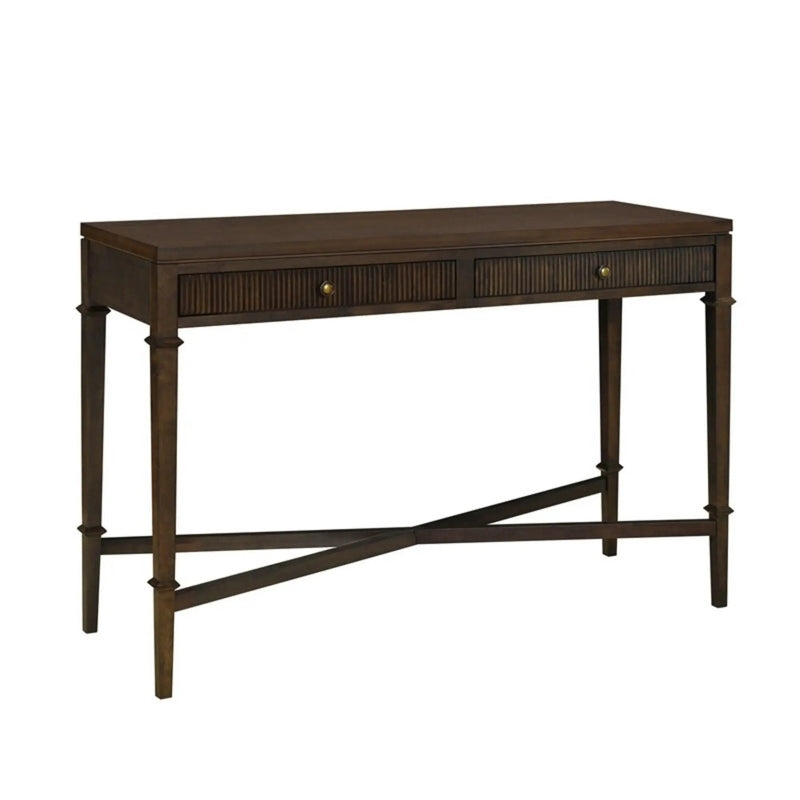 Fluted 2 Drawer Storage Console Table - Brown by HouseOfZazla