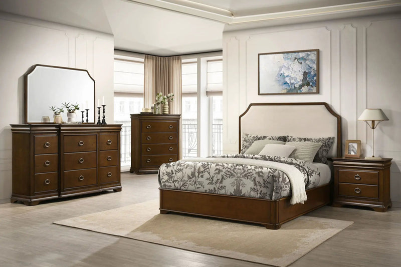 Garland 5-piece Eastern King Bedroom Set Brown Cherry by Unique Piece Furniture