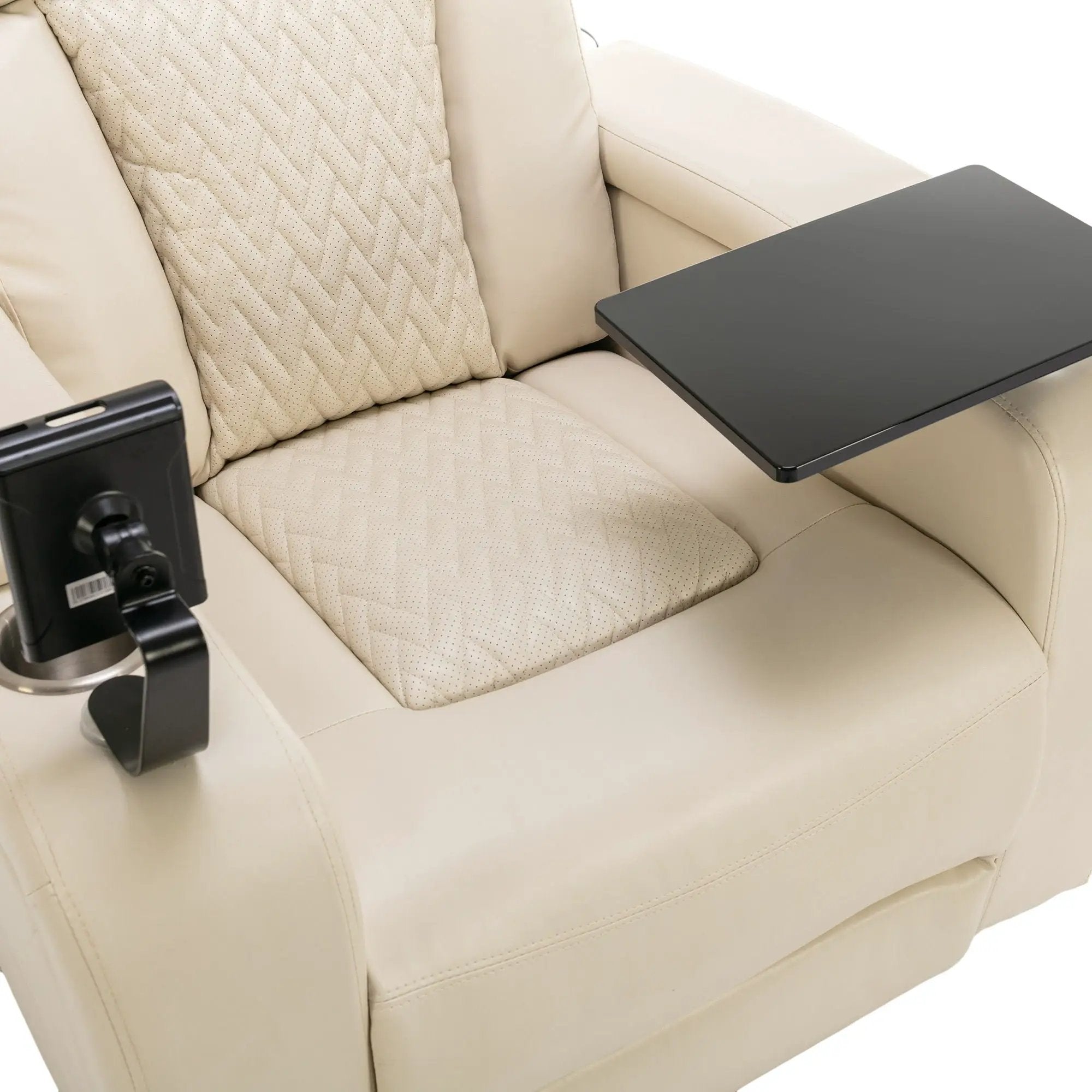 270 Degree Swivel Power Recliner With Tray Table, Phone Holder, Cup Holder, USB Port by HouseOfZazla