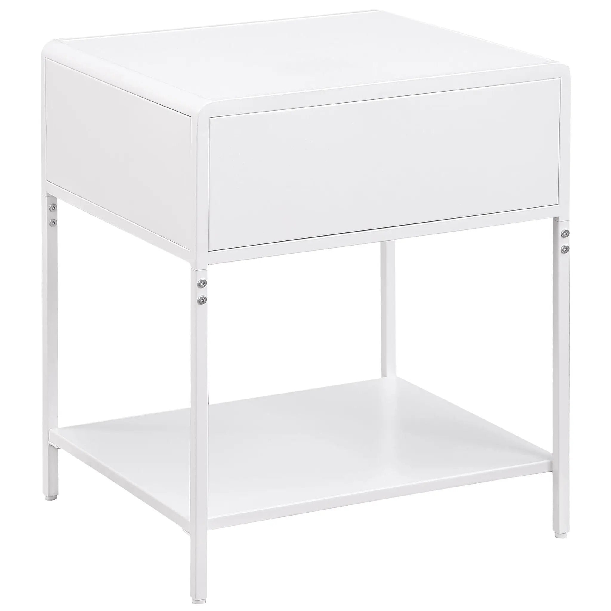 Amherst 1-drawer Radio Weave Cane Metal Bedside Table White by Unique Piece Furniture