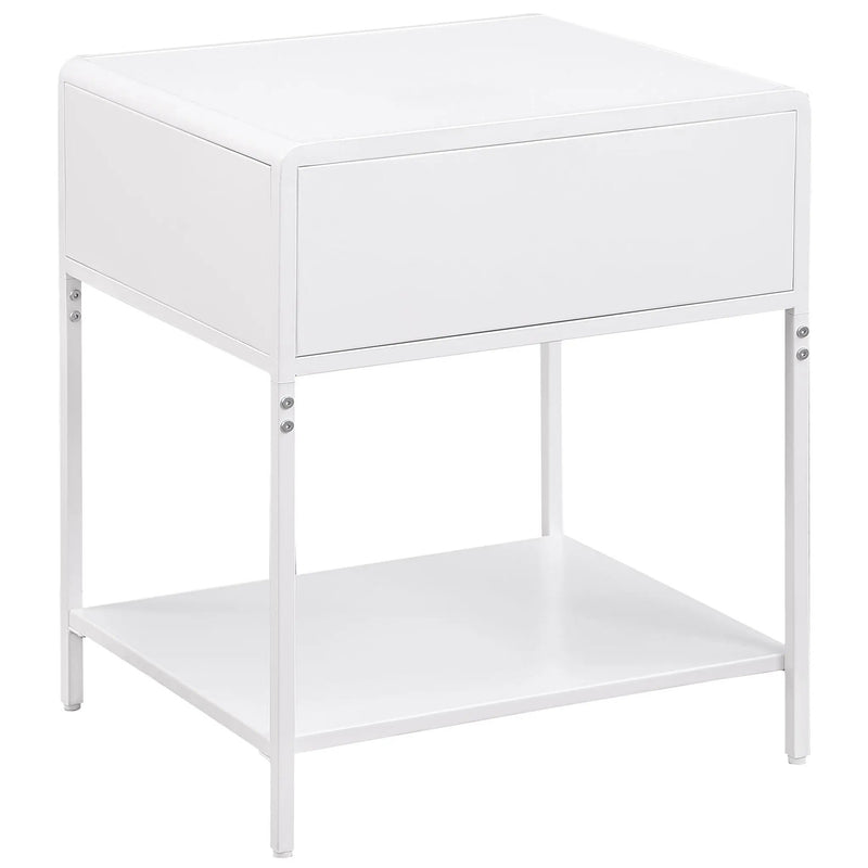 Amherst 1-drawer Radio Weave Cane Metal Bedside Table White by Unique Piece Furniture
