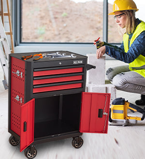 28 Inch 3-Drawer Rolling Tool Chest with Wheels by HouseOfZazla