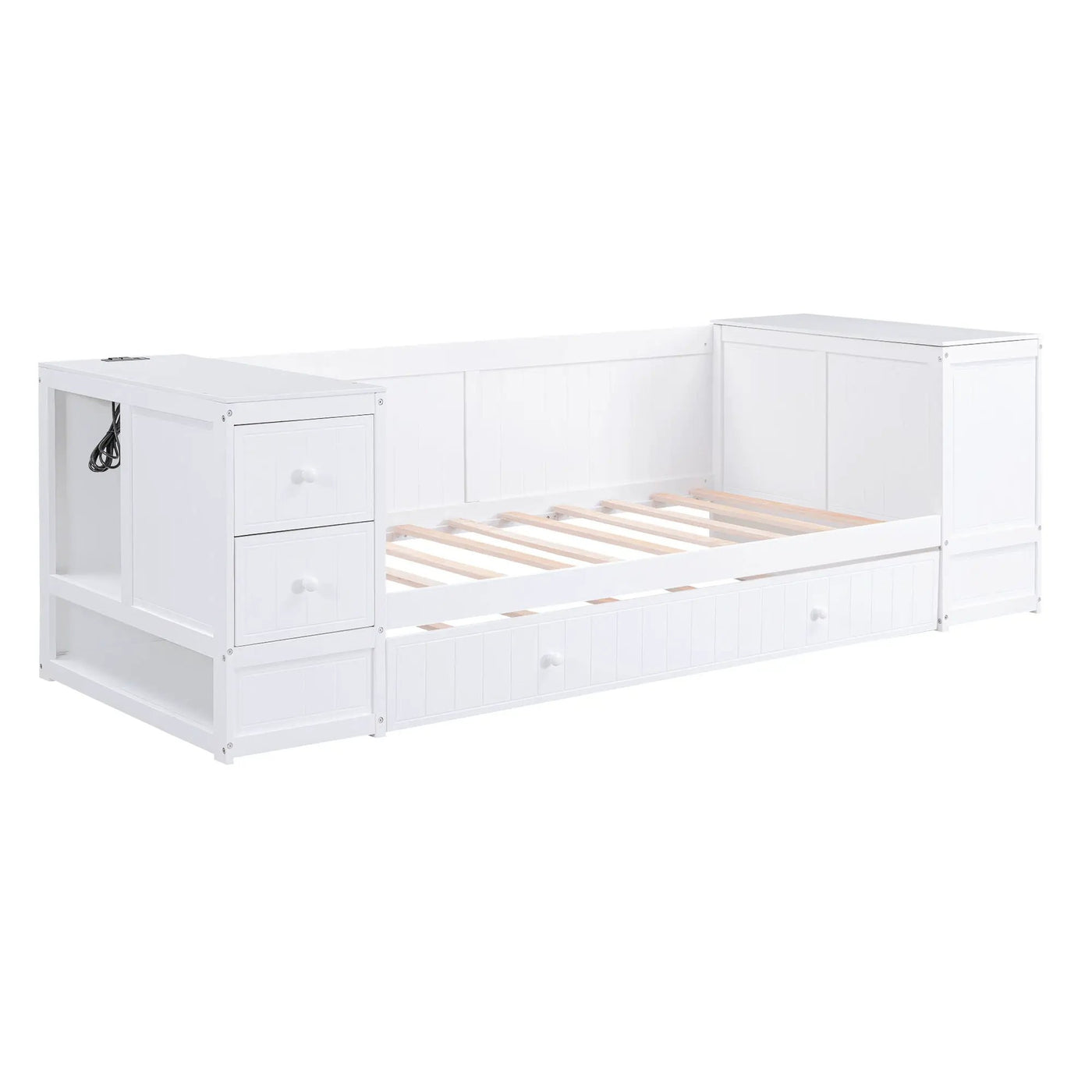 Daybed With Storage Arms, Trundle And Charging Station by HouseOfZazla