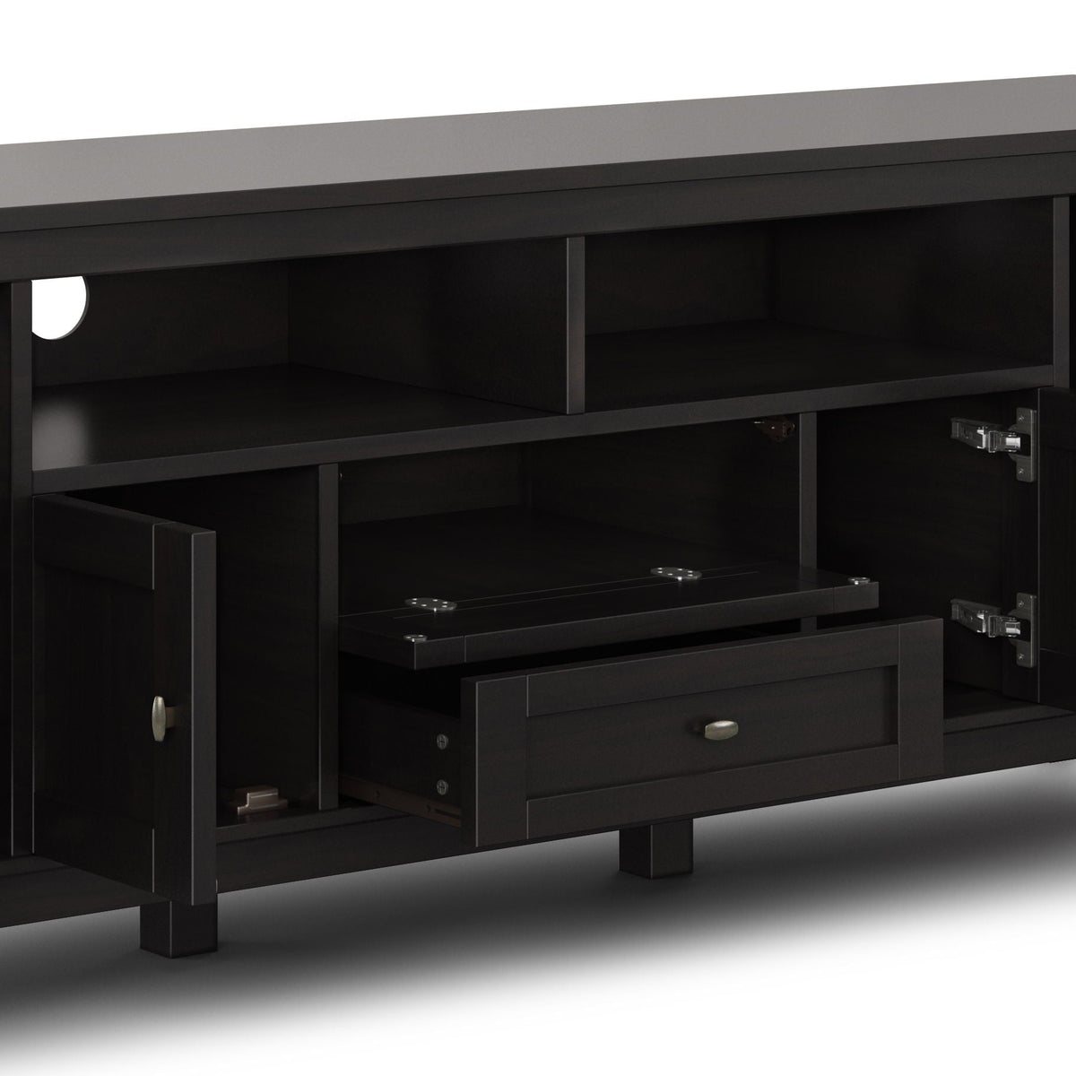 Warm Shaker TV Media Stand with Adjustable Storage - Hickory Brown, photo 7 of 7