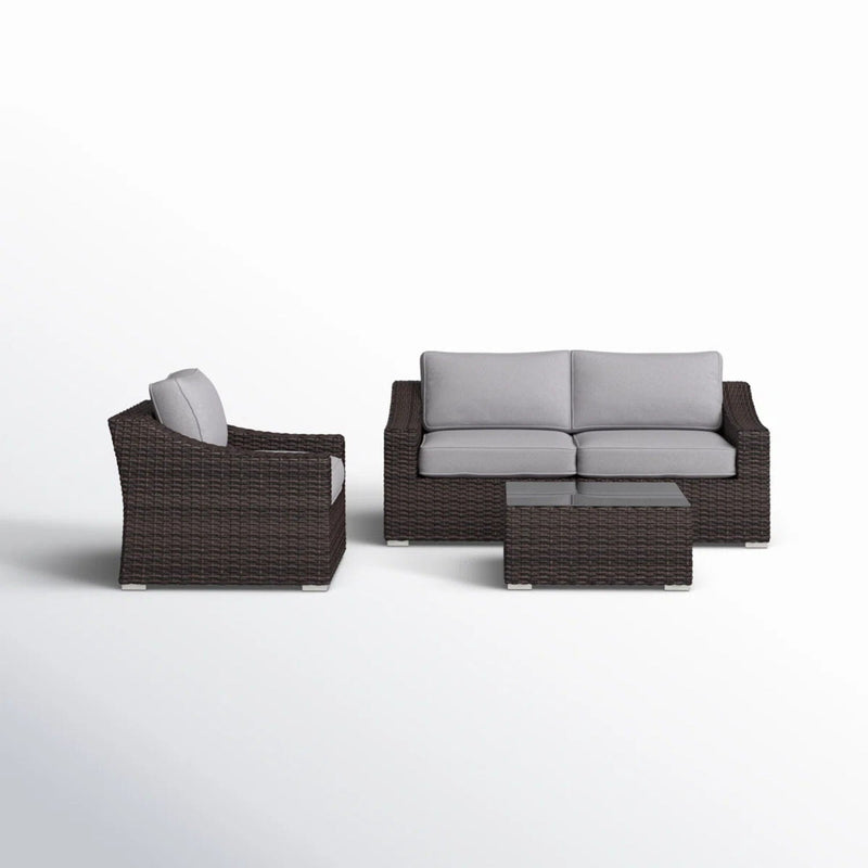 Outdoor Wicker Conversation Set With Cushions, All Weather by HouseOfZazla