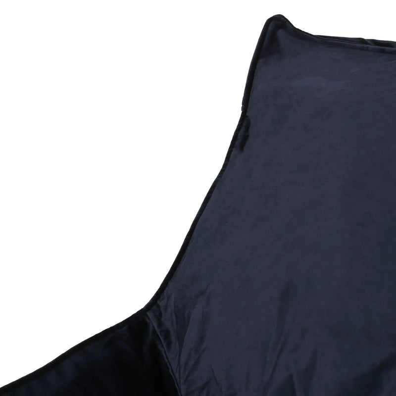 Allea - Velveteen Bean Bag Chair With Armrests - Midnight Blue by Unique Piece Furniture