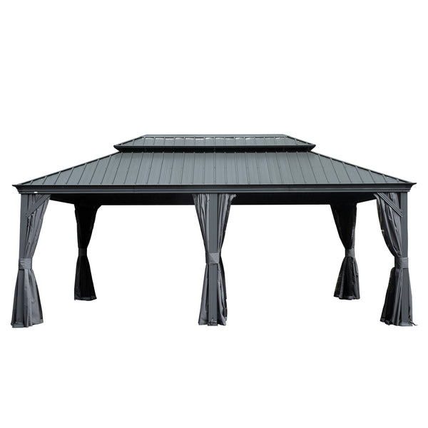 12' x 20' Hardtop Gazebo with Drainage System - Metal