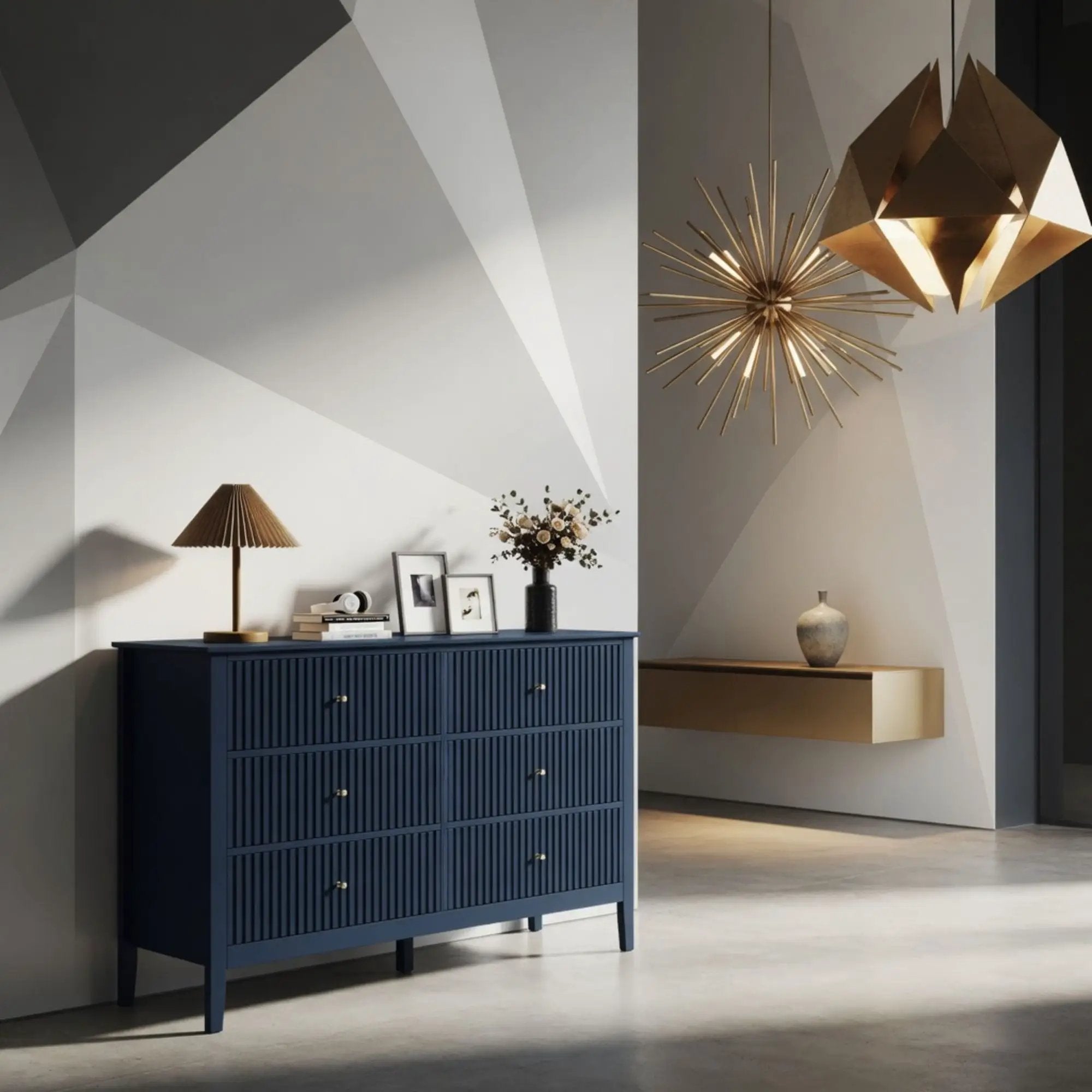 Modern 6 Drawer Fluted Dresser by HouseOfZazla