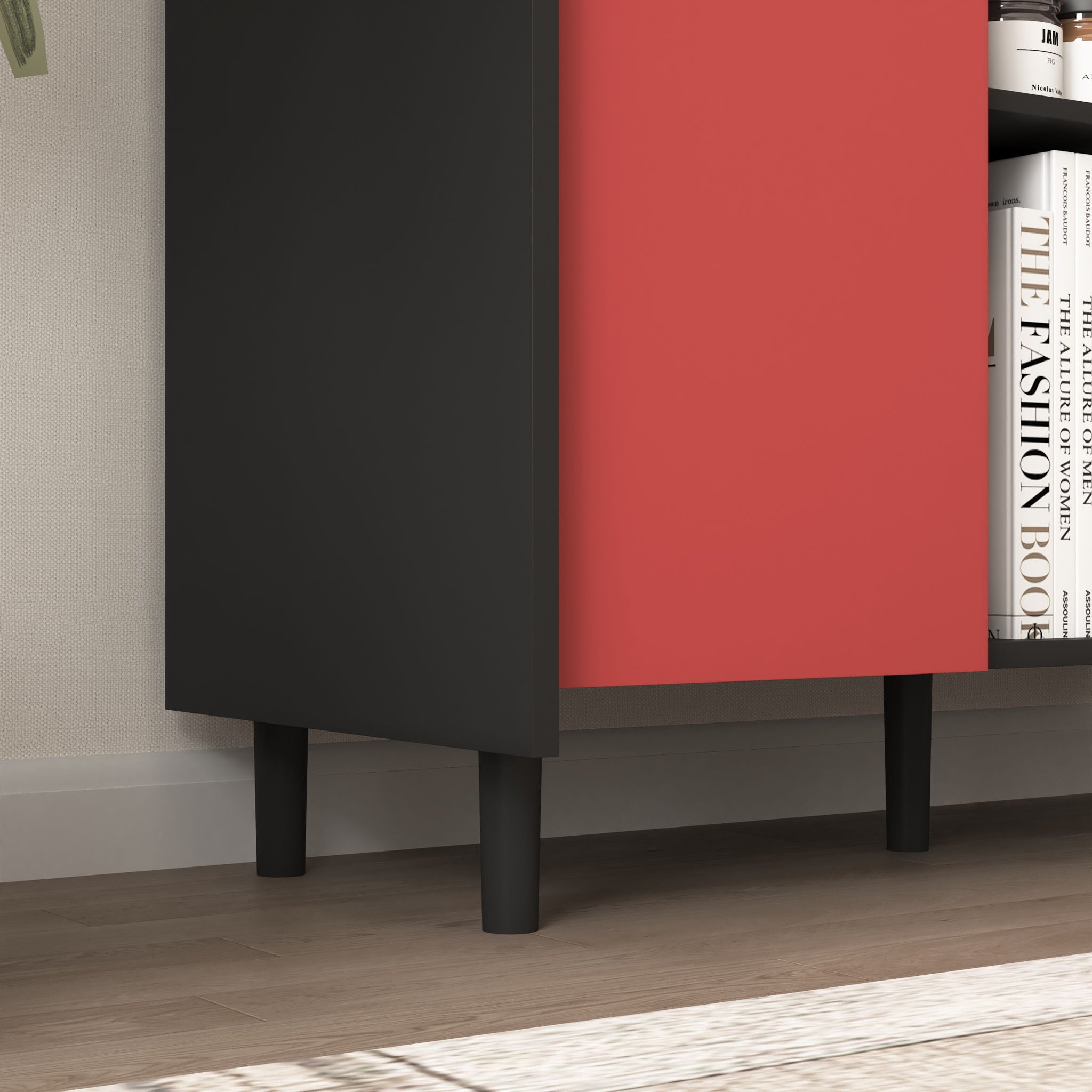 Modern Sideboard Buffet Cabinet With Doors And Unique Panel Styling by HouseOfZazla