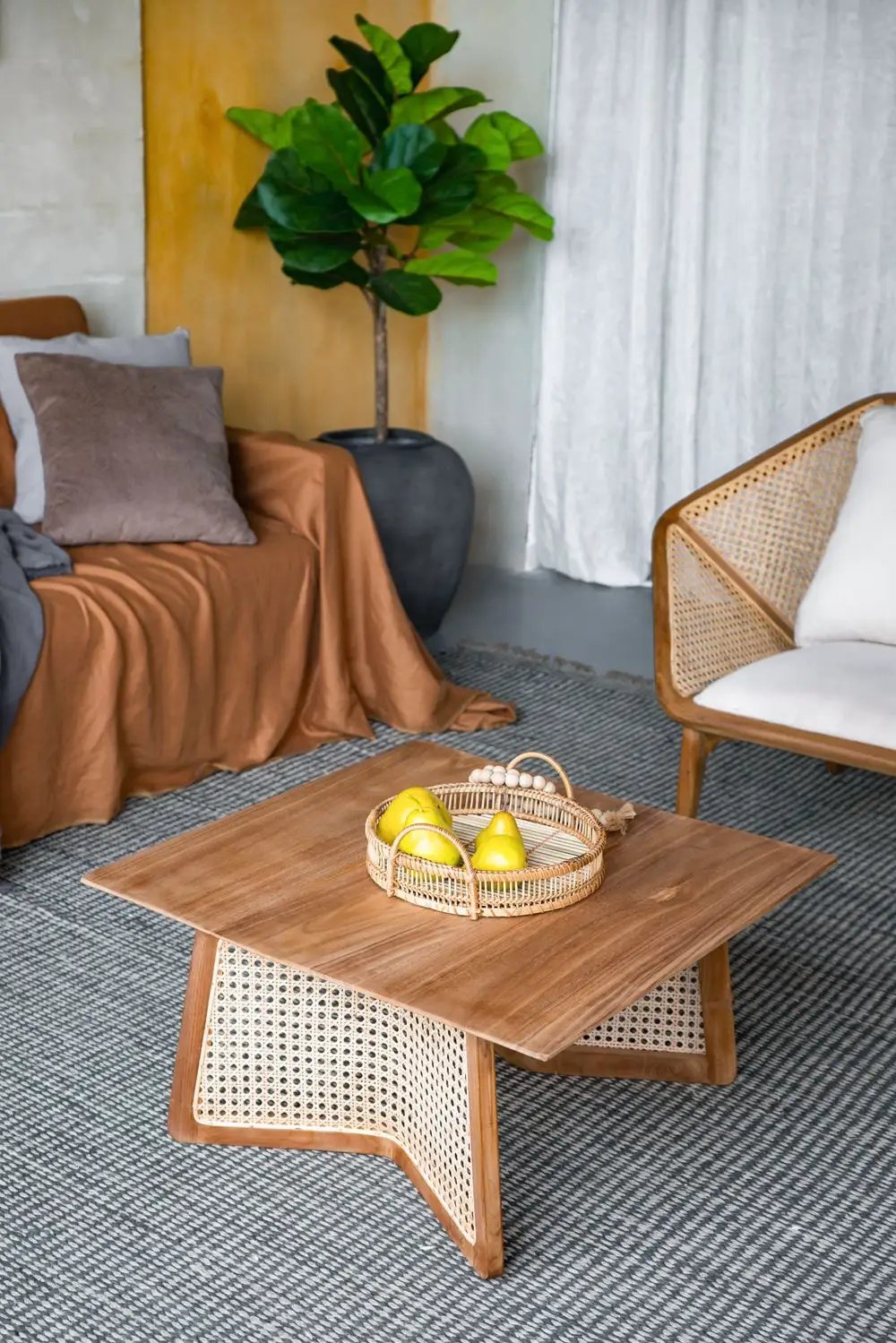 Teak Coffee Table - Natural Wood / Brown by HouseOfZazla