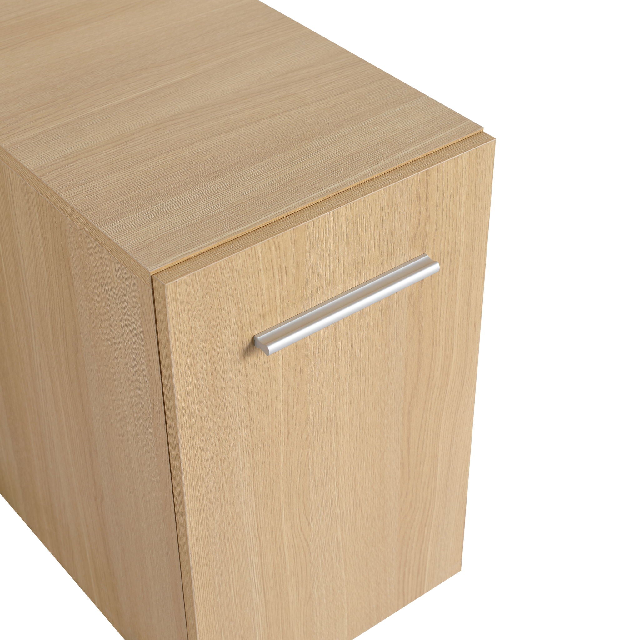 Floating Bathroom Vanity Single Door Base Cabinet, Wall Mounted Storage - Light Oak by HouseOfZazla