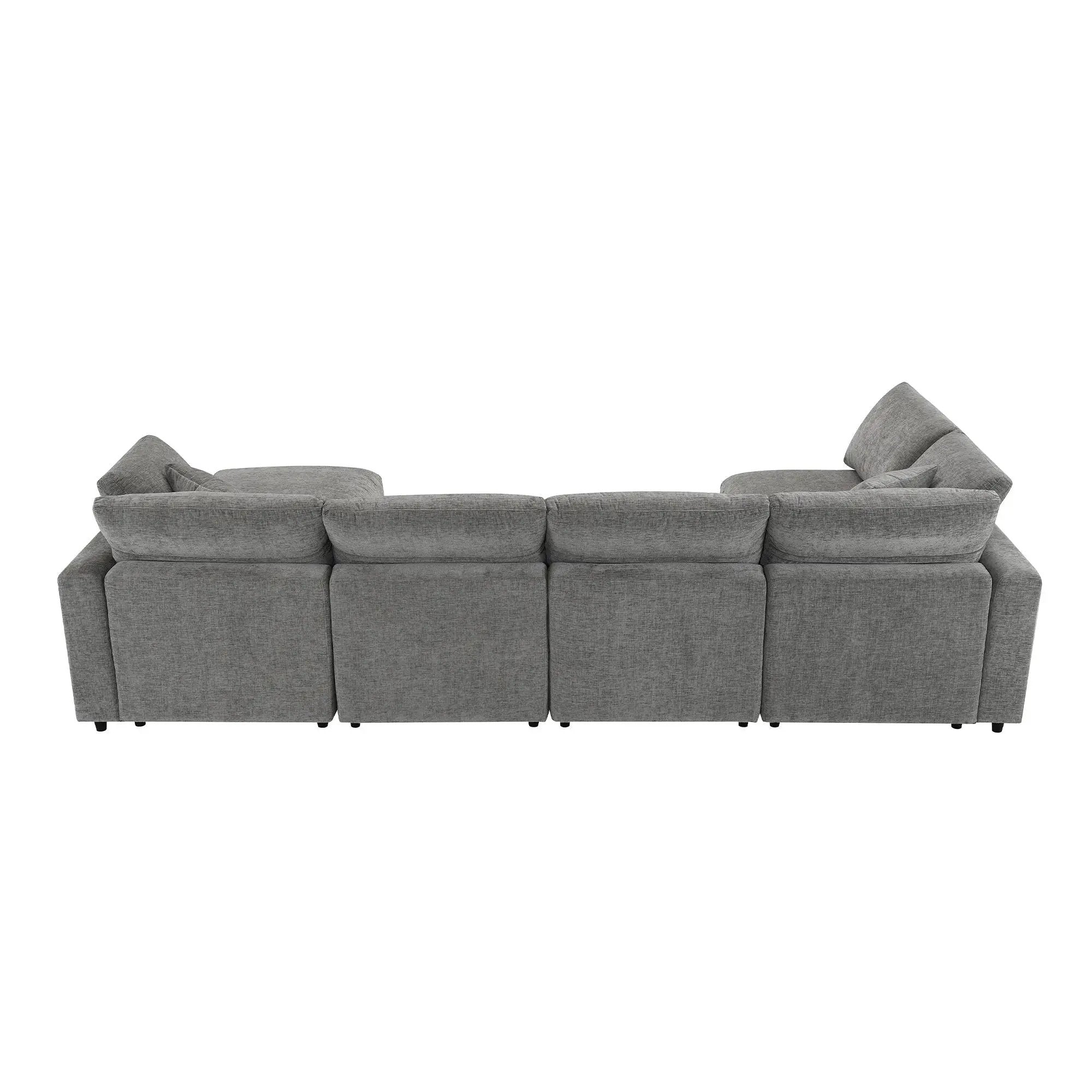 Modern Modular Cloud Sofa Bed, 6 Seat Sectional Couch Set With Ottoman, Free Combination, Convertible U Shaped Sleeper Sofa For Living Room by HouseOfZazla