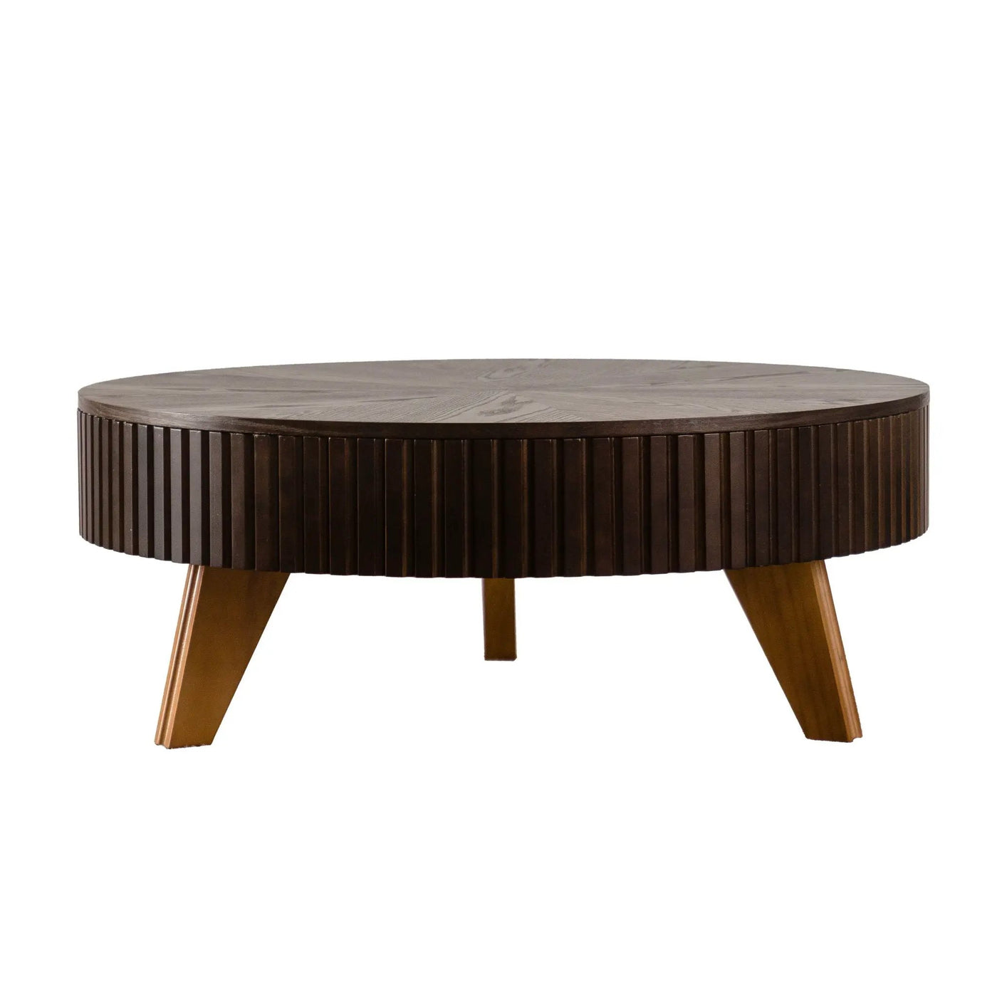 Round Retro Coffee With Solid Wood Legs by HouseOfZazla