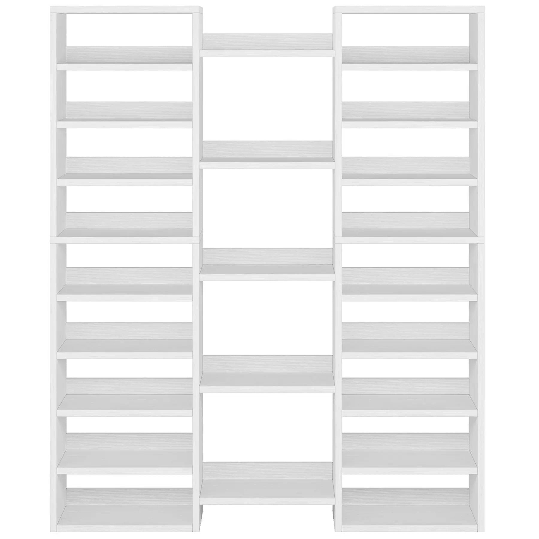 14 Tier Shoe Storage Cabinet With 23 Open Cubbies, 46 Pairs Capacity Entryway Organizer - White by HouseOfZazla