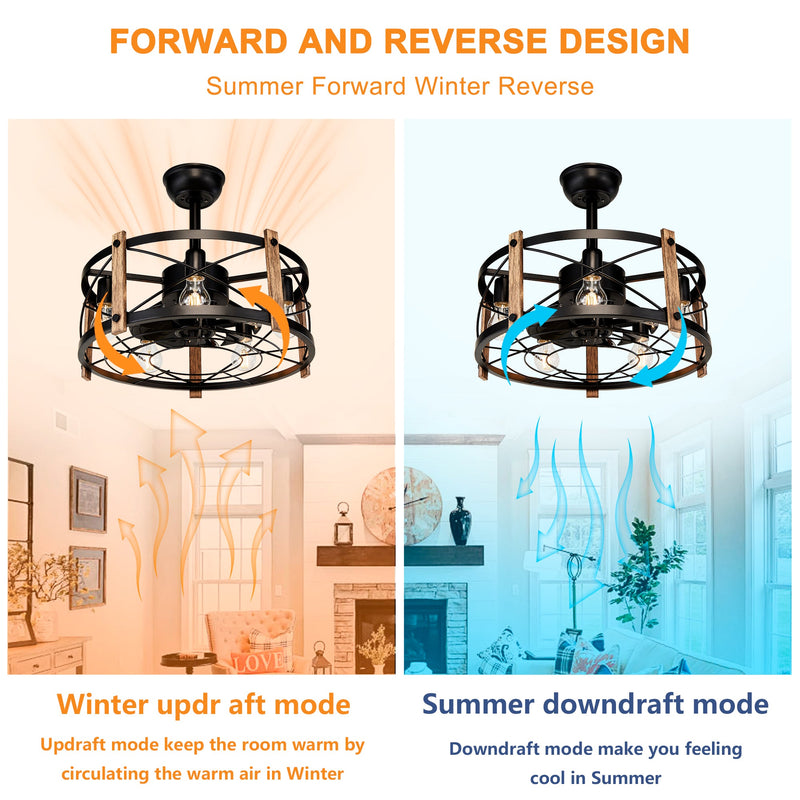 20'' Cage Ceiling Fan With Remote Control by HouseOfZazla
